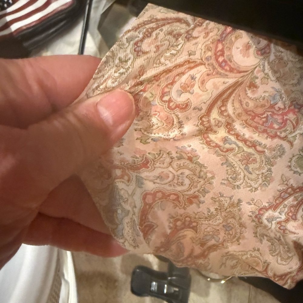 Ann Taylor 100% Silk Paisley Midi Dress Sleeveless Pink Tan Size 12 - Picture 3 of 10